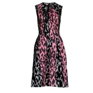 Ashley Williams Elegant Pink and Black Leopard Print Dress